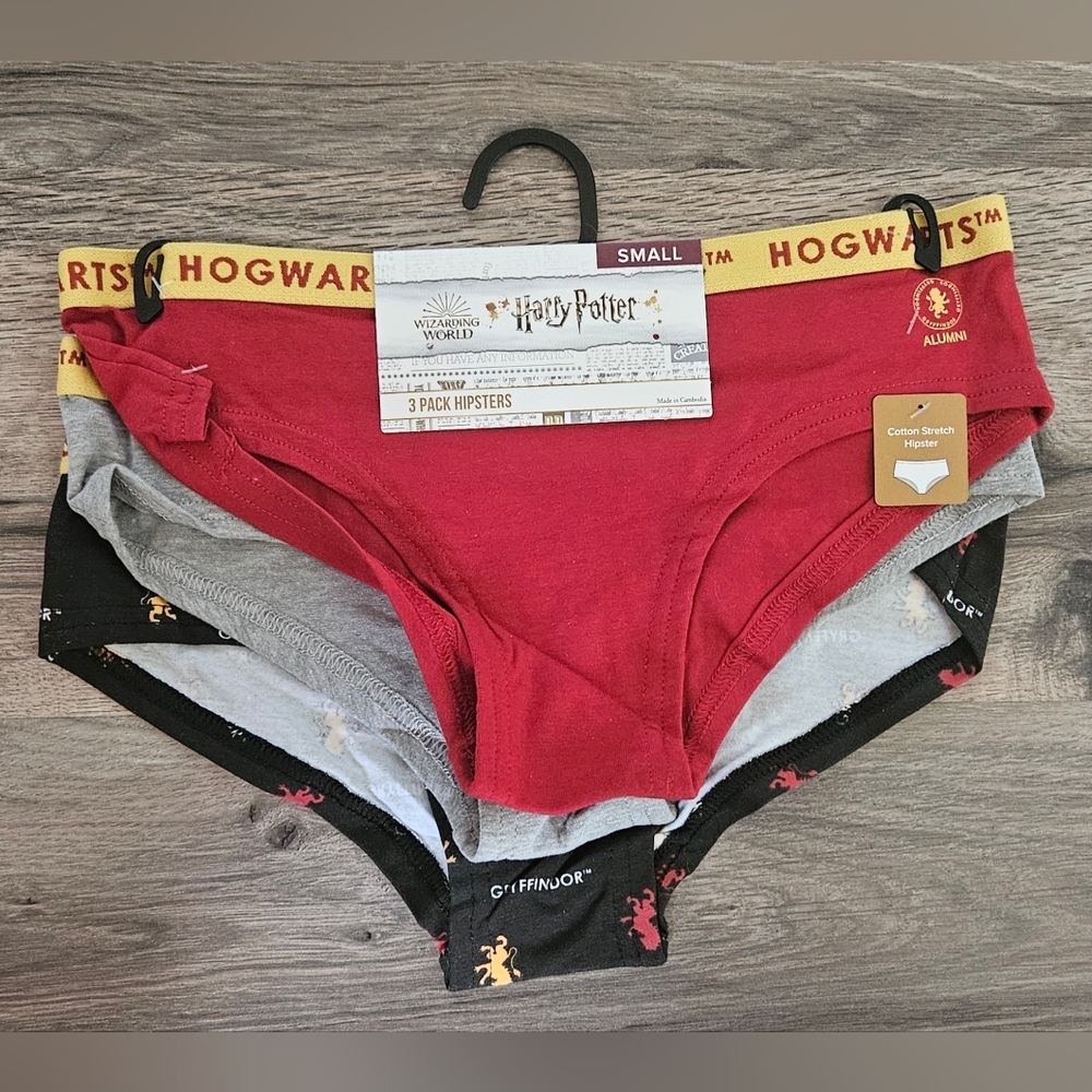 Harry Potter Women's Hipster Panties 3-Pack - Red, Gray, Black 3 Pack